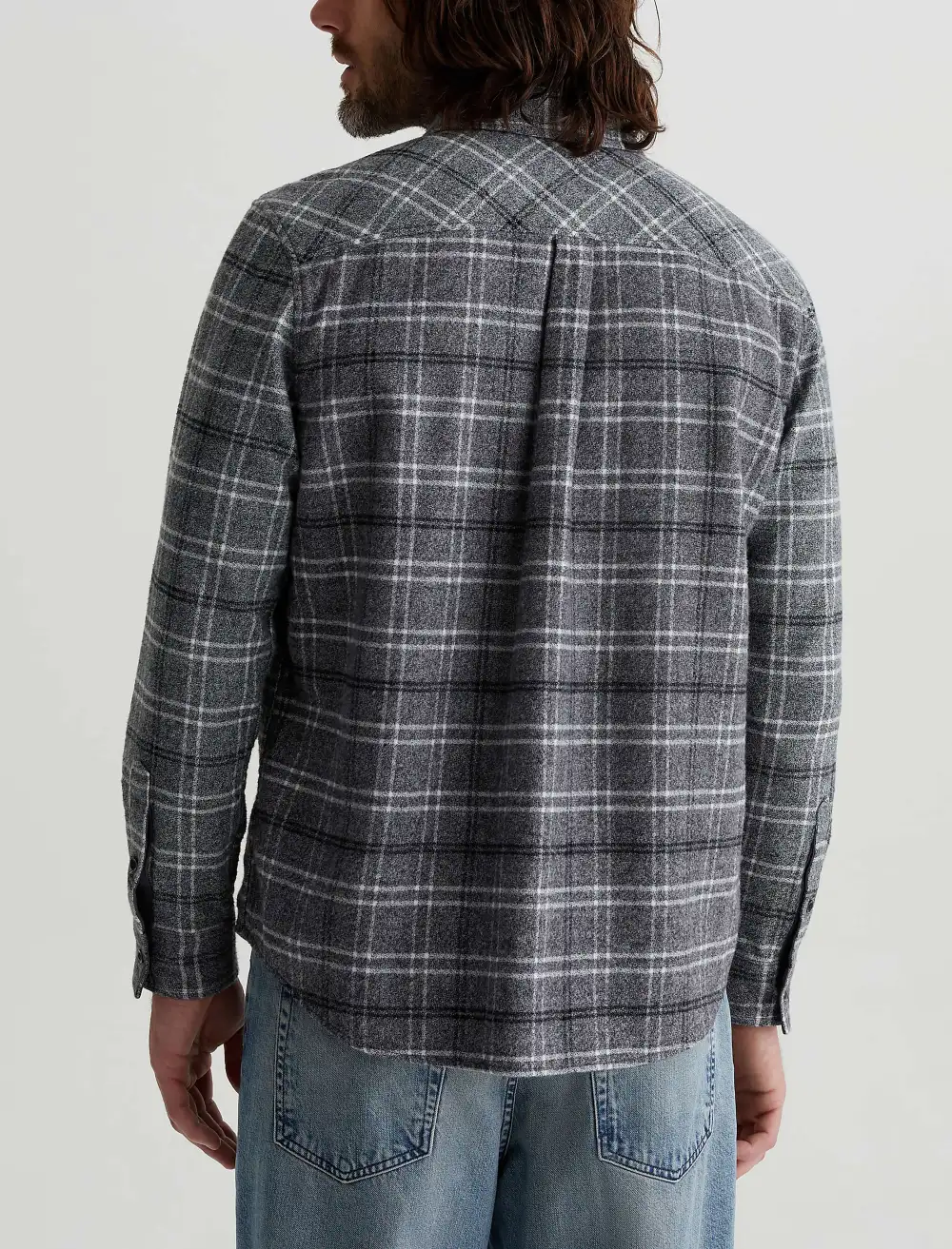 Men's Point Collar Button-Up Shirt