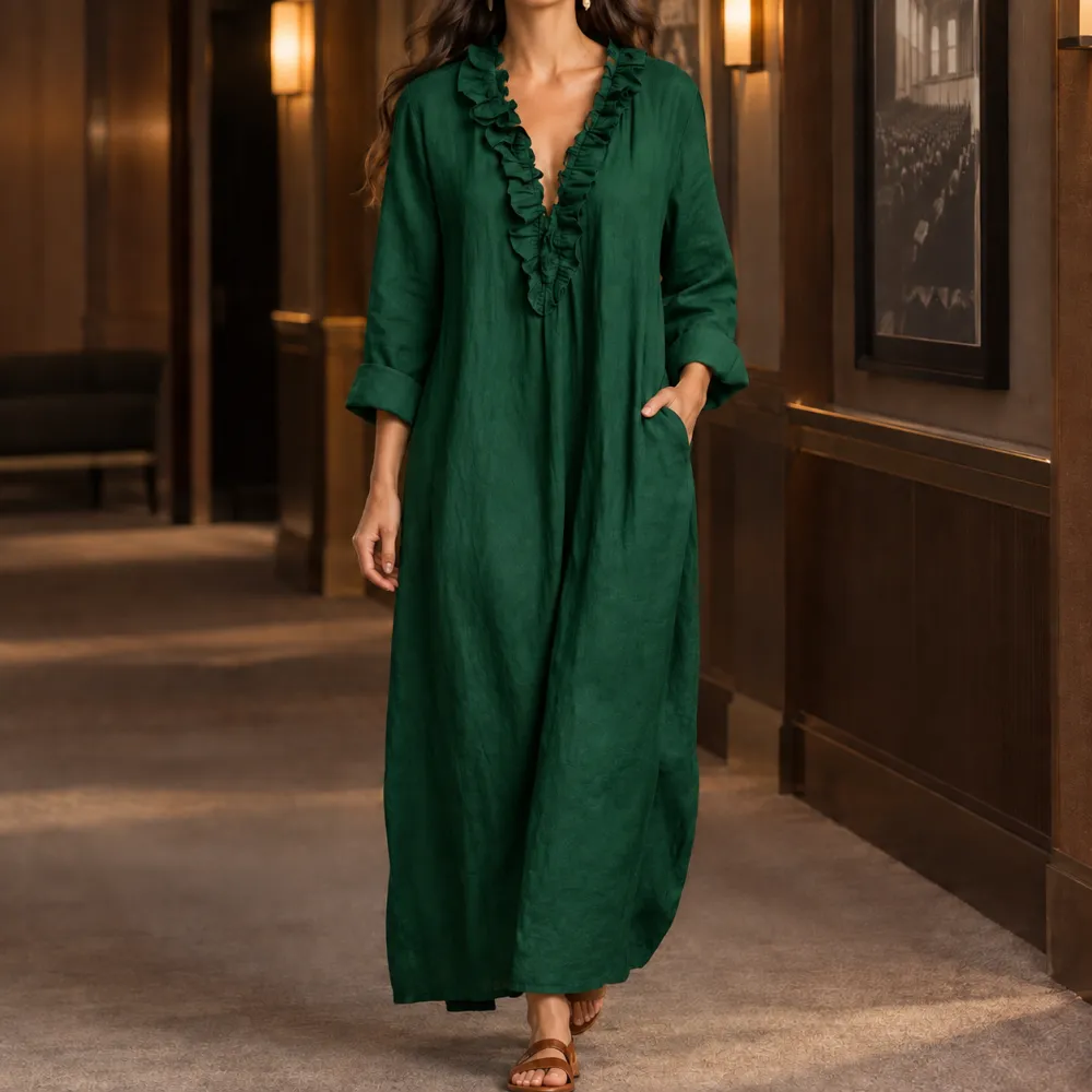 Modern Refined Women's Ruffle Maxi Dress