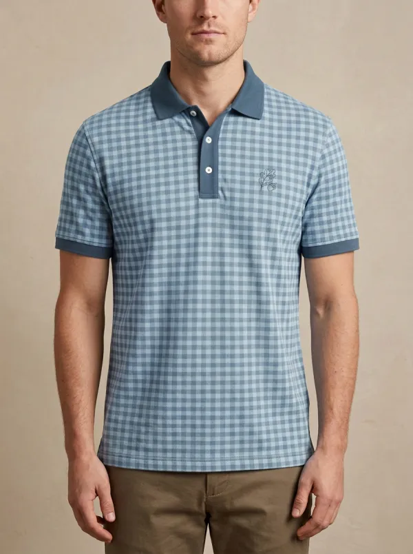 Outdoor-Inspired Leaf-Pattern Embroidered Men's Polo Shirt