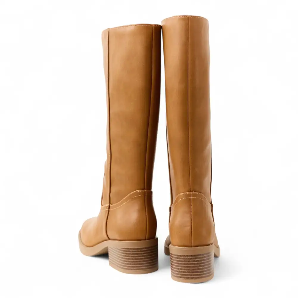 Belvin Square Toe Block Heel Tall Boot