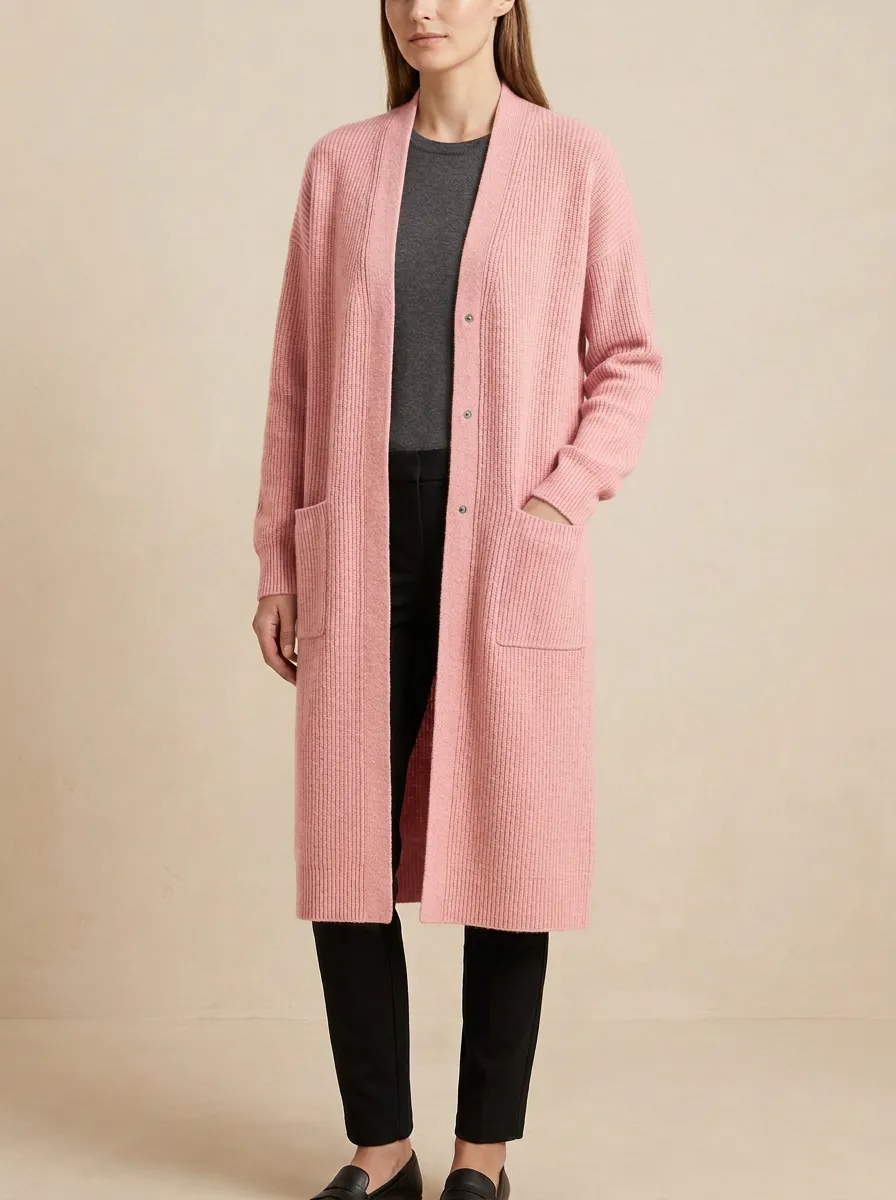 Women's Ribbed Minimal Knit Cardigan