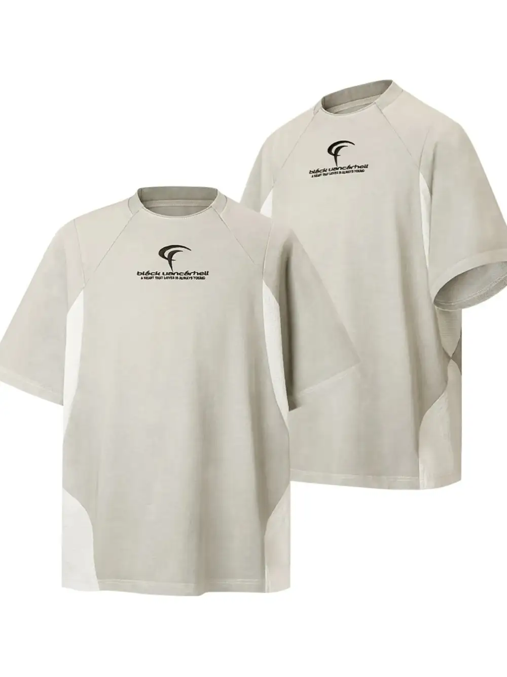 Textured Contrast Detail Crew Neck Short Sleeve Tee