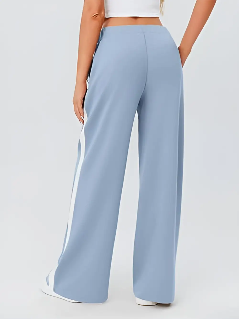 Relaxed Side Striped Wide Leg Pants