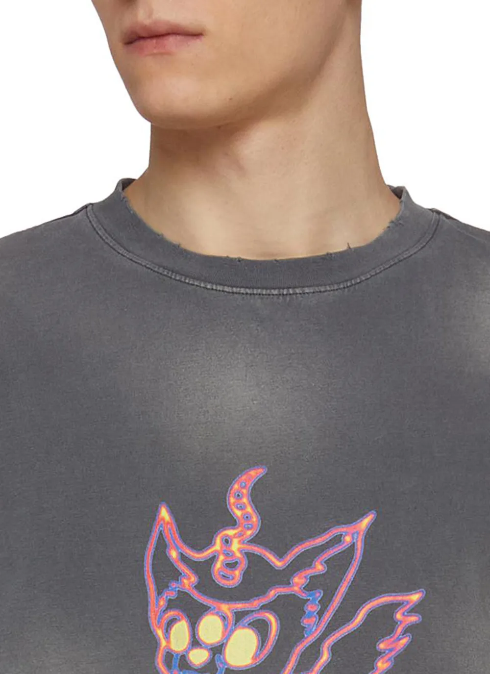 Hip-Hop Vintage Old-Fashioned Grey Cottom T-Shirts