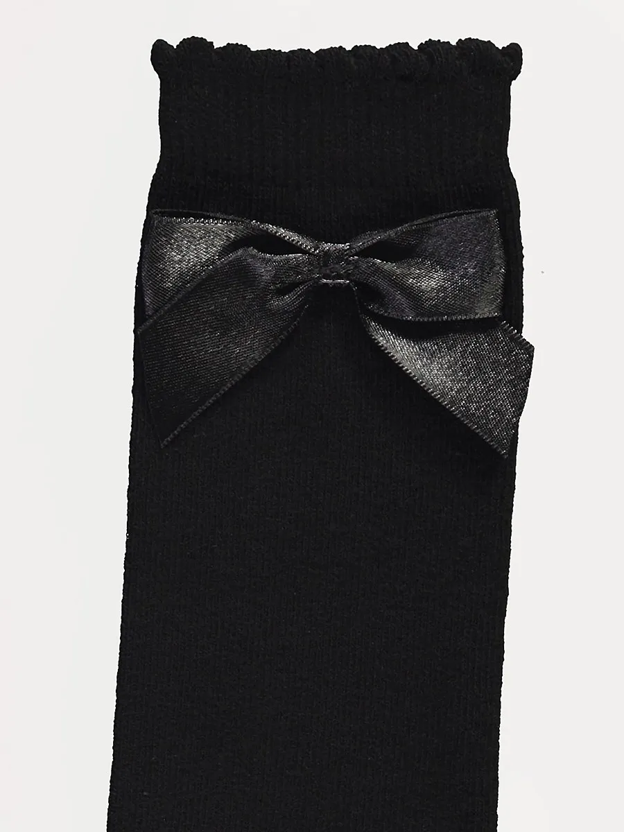 Black Bow Cotton Rich Knee High Socks 3 Pack