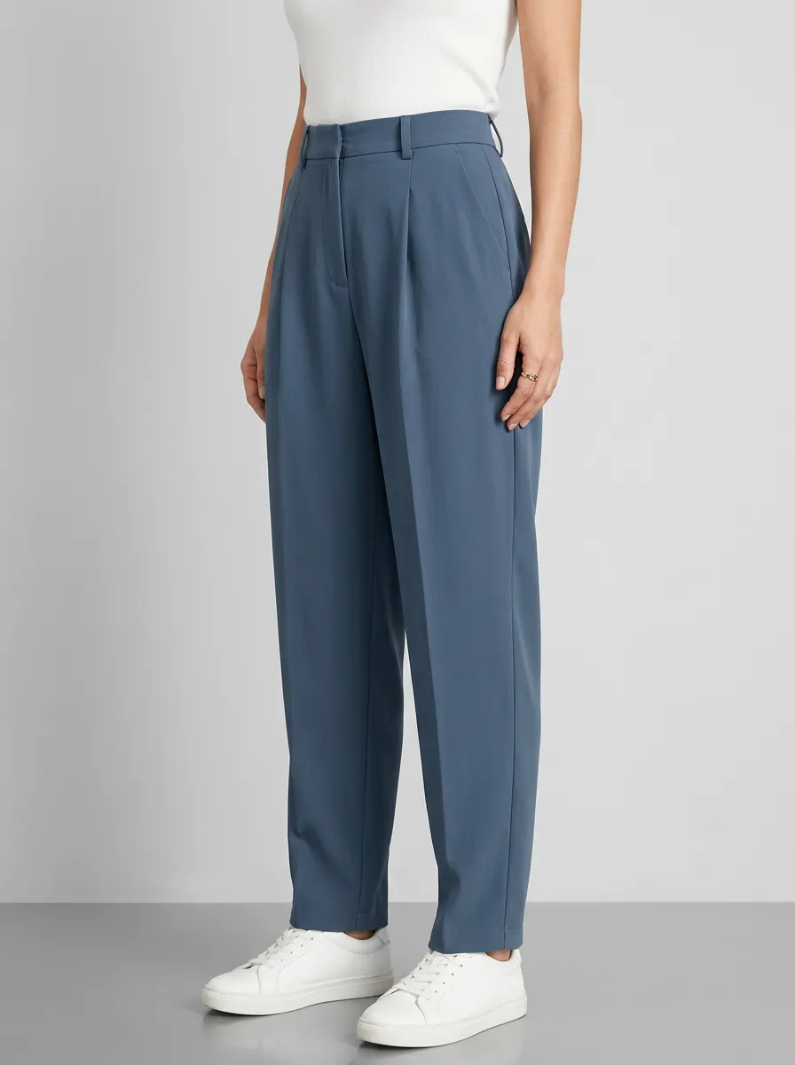 Women's High-Waisted Pleated Trousers