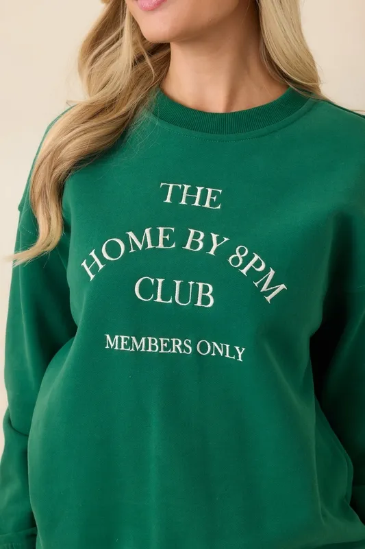 Forest Green Graphic Crewneck Sweatshirt
