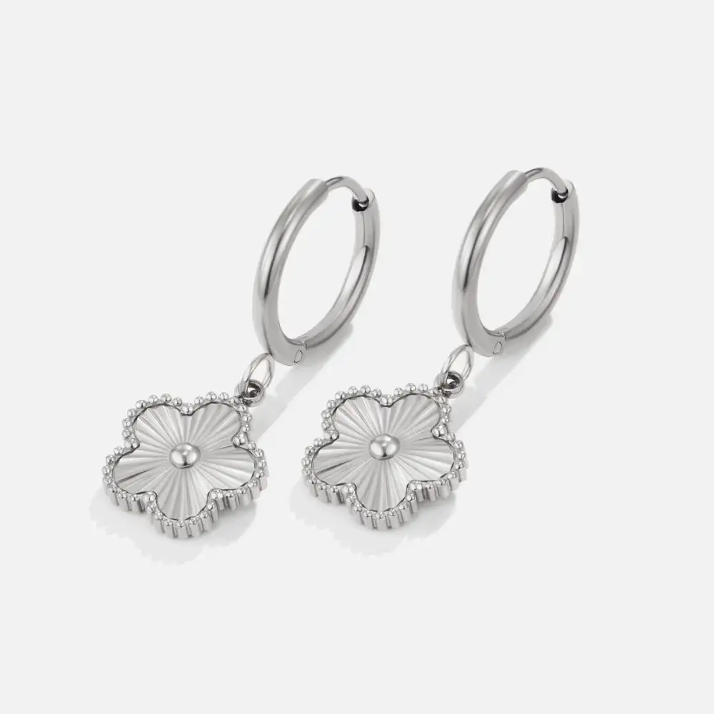 Waterproof Clover Hoop Earrings