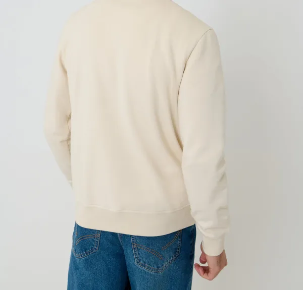 Men's Beige Quarter-Zip Sweatshirt