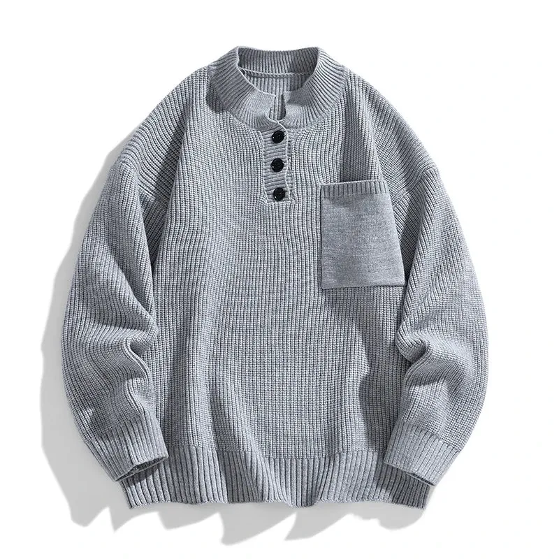 Button Knit Pullover
