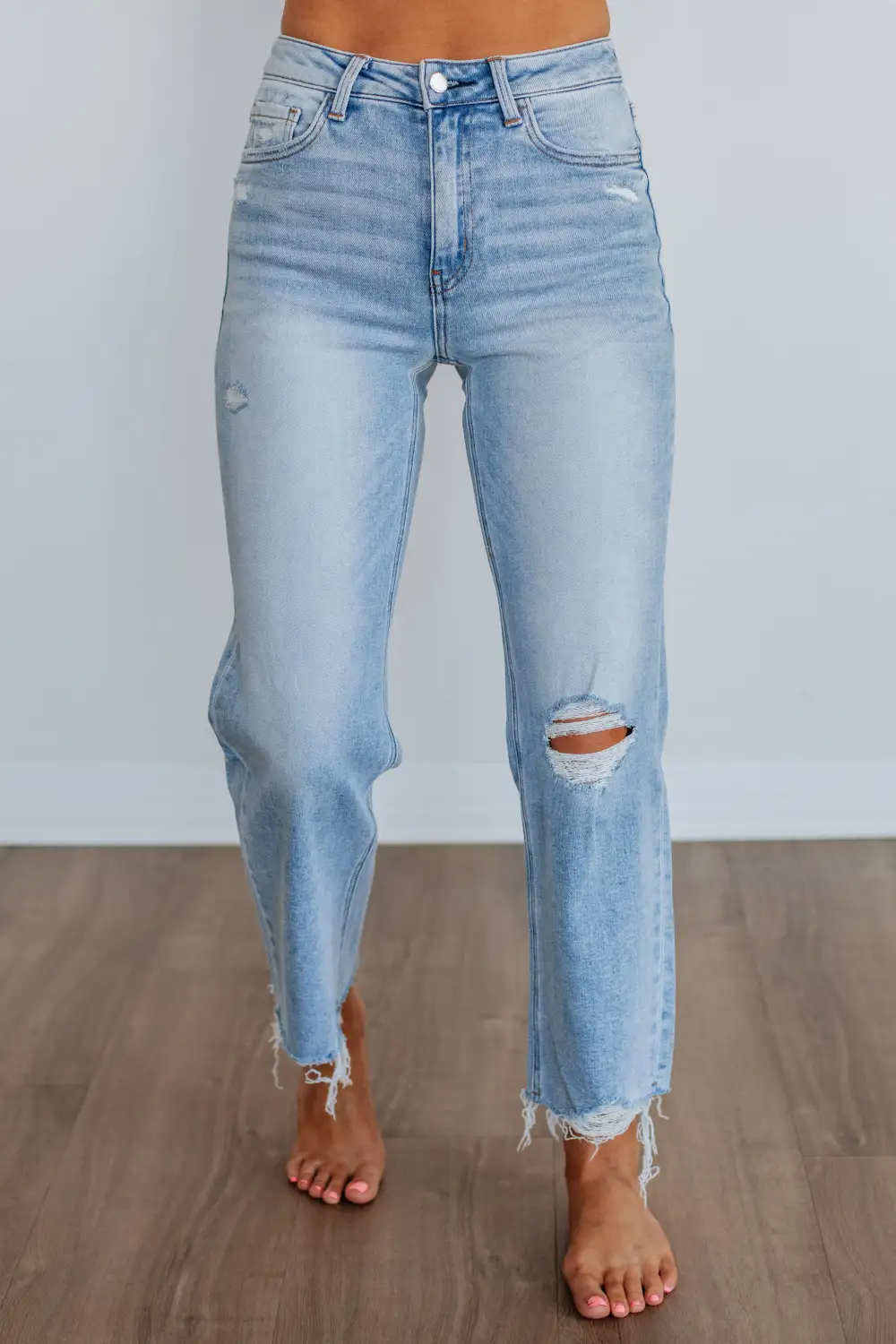 Women's High Rise Wide Leg Cropped Jeans