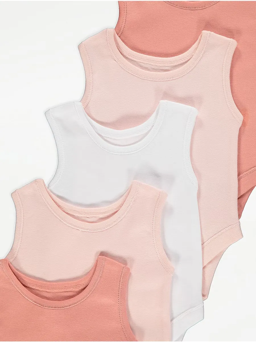 Sleeveless Bodysuits 5 Pack