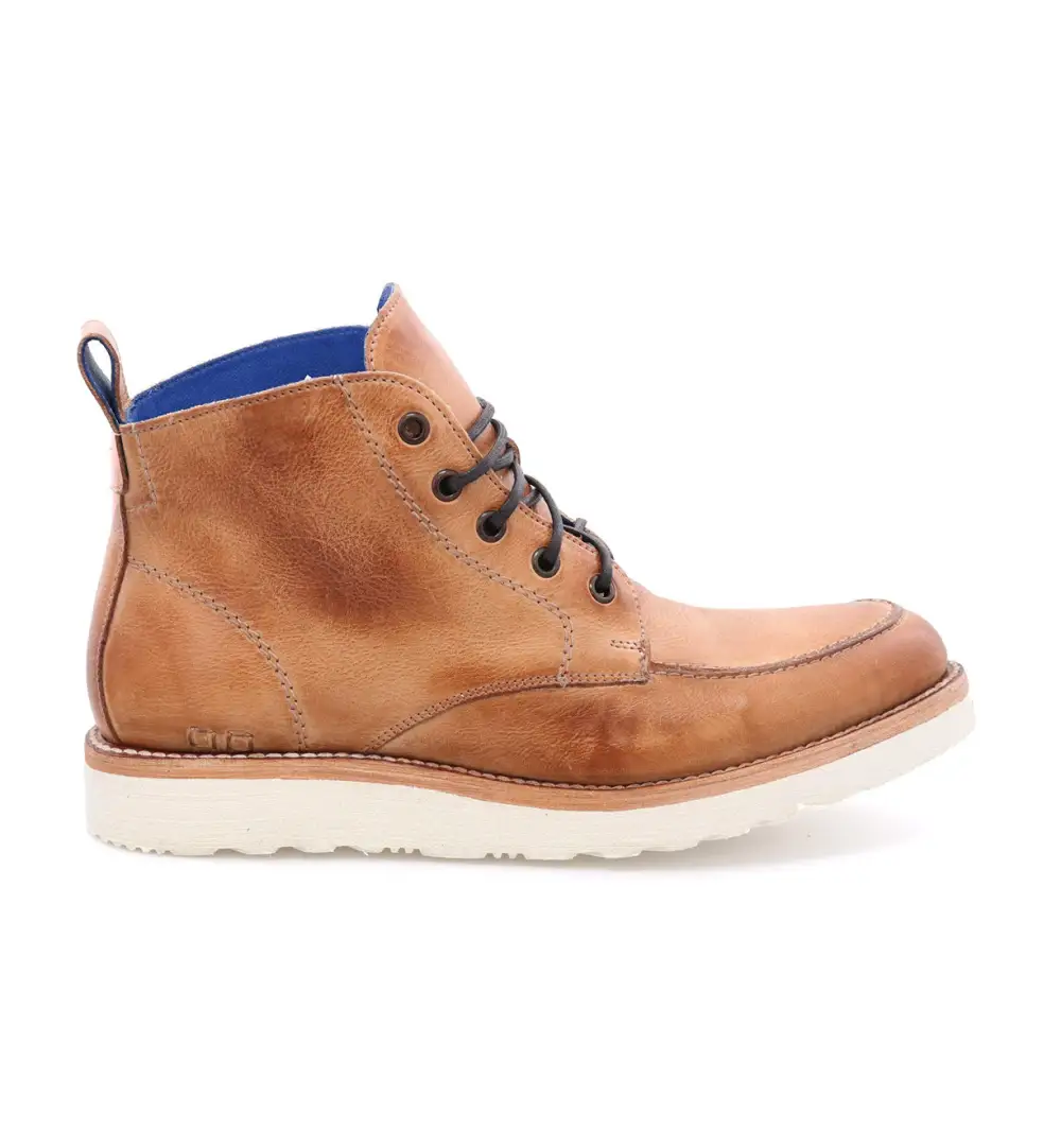 Apron-Toe Lace-Up Distressed Work Boots