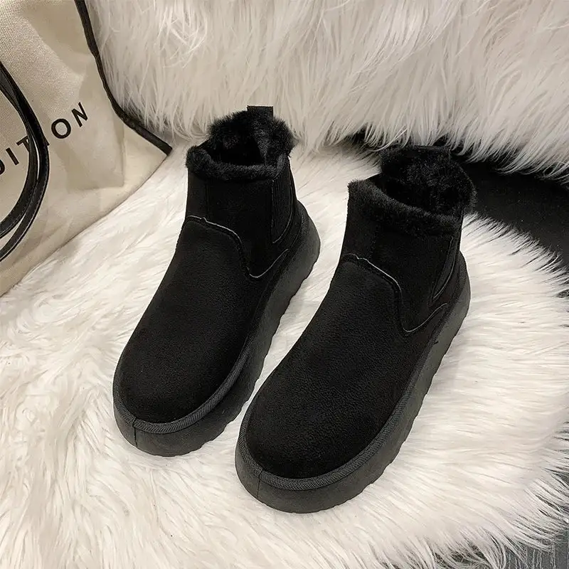 Plush-Lined Warm-Lined Ankle Boots