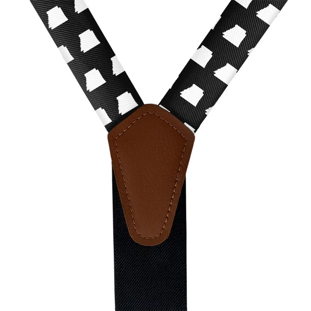 Modern Contemporary Repeating Outline Motif Suspenders