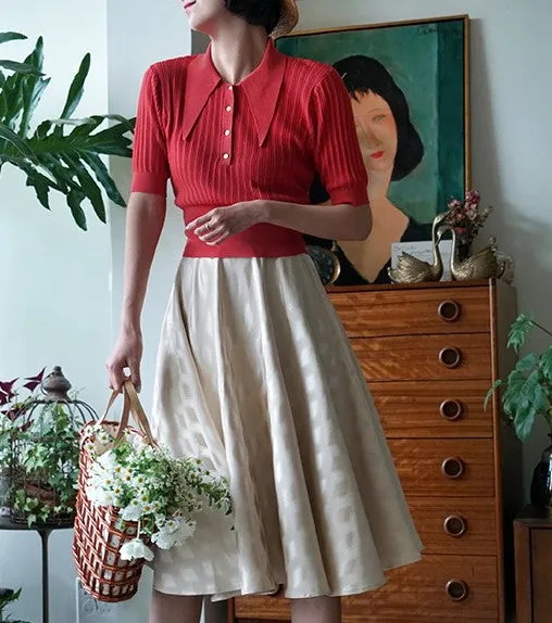 Polished Textured Everyday Casual Polyester Skirt