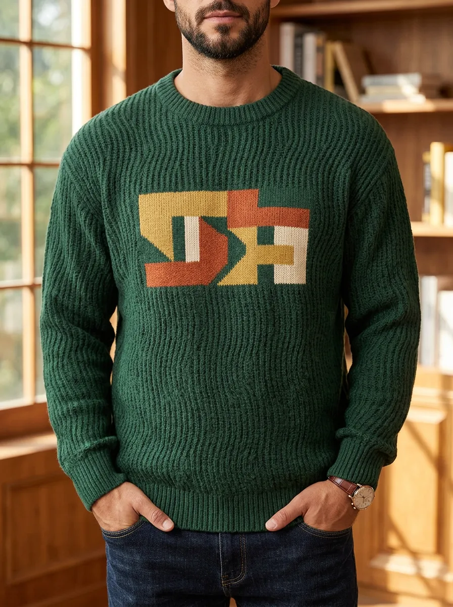 Men's Retro Geometric Sweater