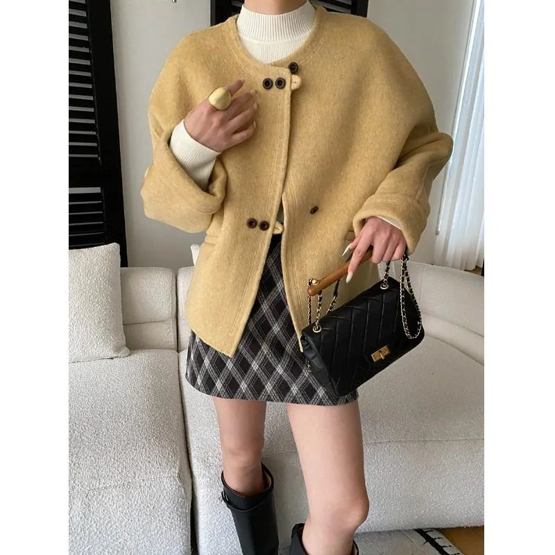 Tailored Wool-Blend Casual Outerwear Jacket
