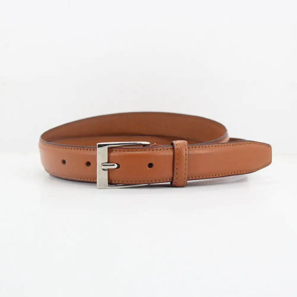 Minimal Metal Buckle Leather Belt
