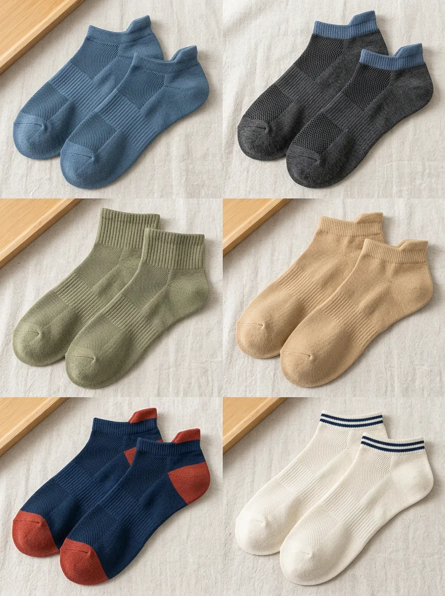 Men's Casual Breathable Mesh Athletic Ankle Socks Set