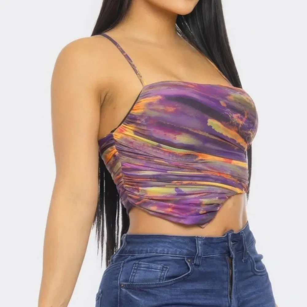 Mesh Print Top Shirt