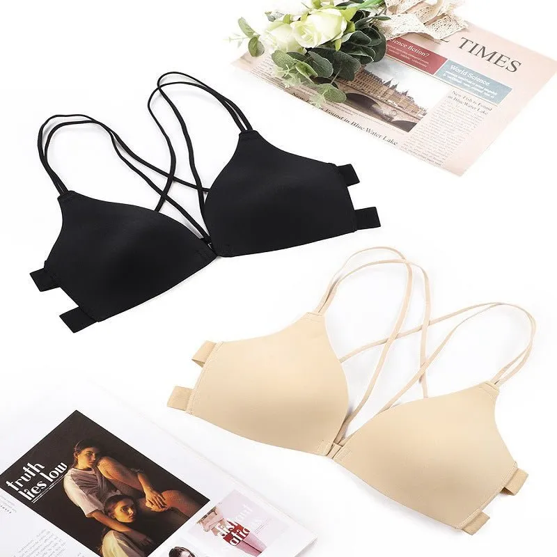 Smooth Wireless Front-Buckle Bra Set