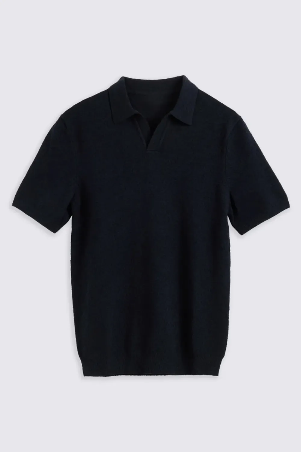 Men's White Cotton Loop-Knit Polo Shirt