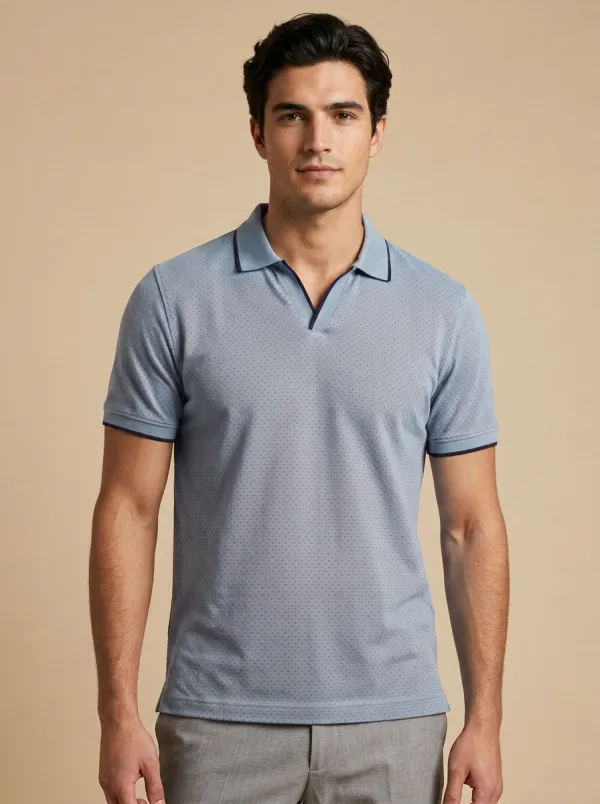 Casual Micro-Dot Men's Polo Shirt