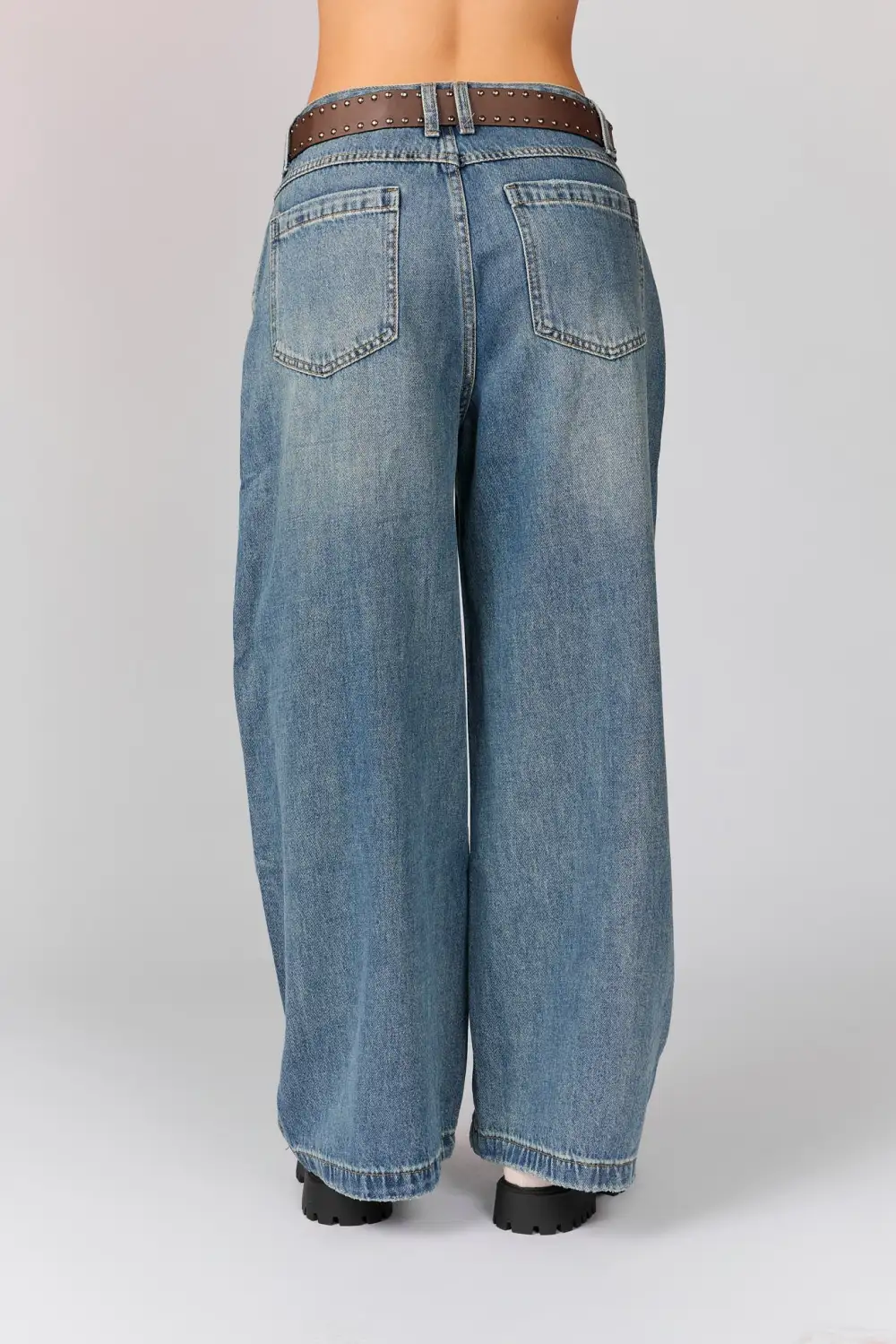 Belted Layered Jeans