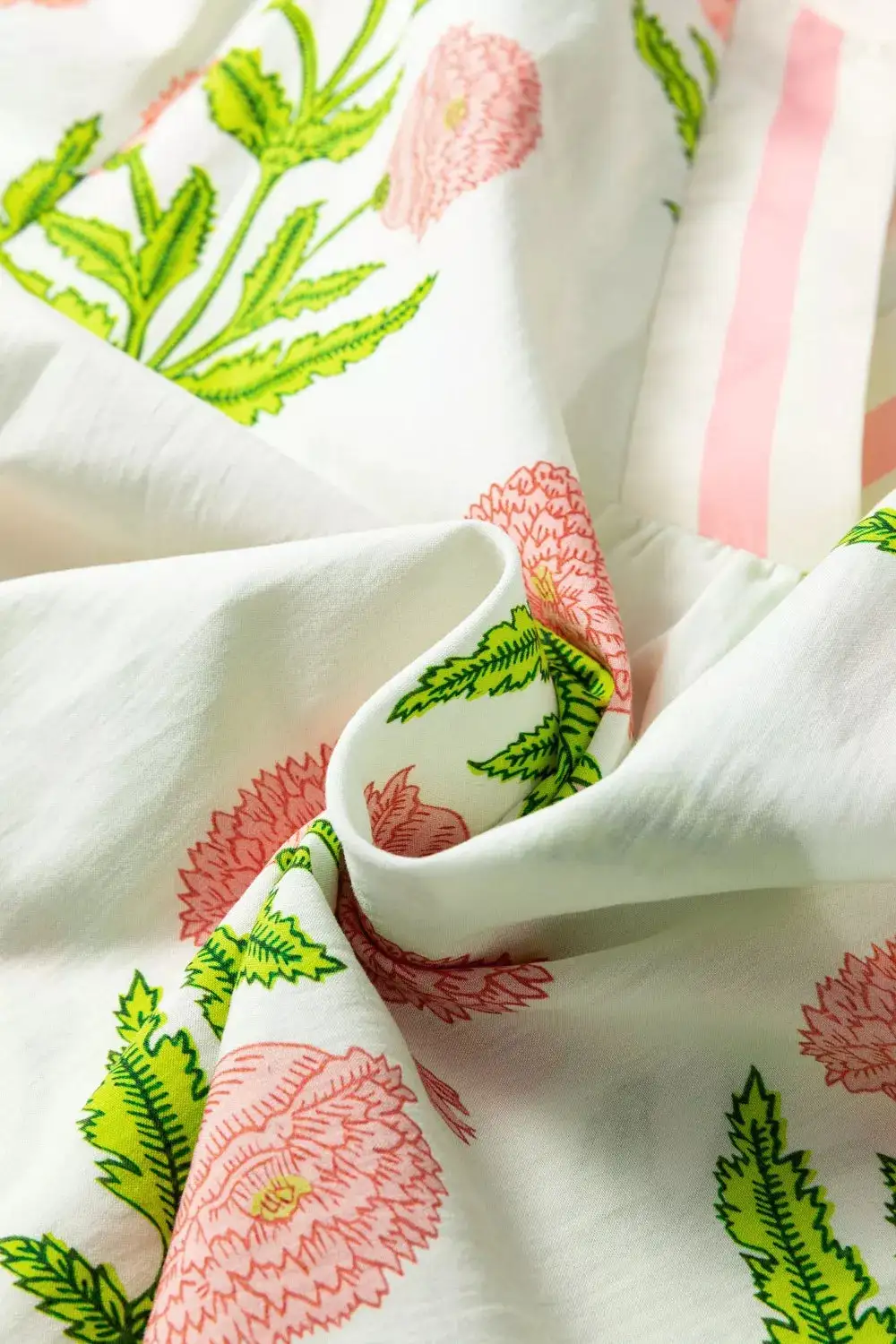 Floral Print Notched Ruffled Sleeve Blouse
