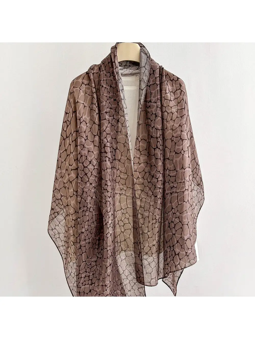 Elegant Marbled Print Summer Wrap Scarf