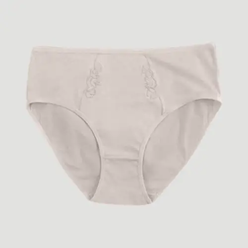 Embroidered Flower-Front Cotton Panty