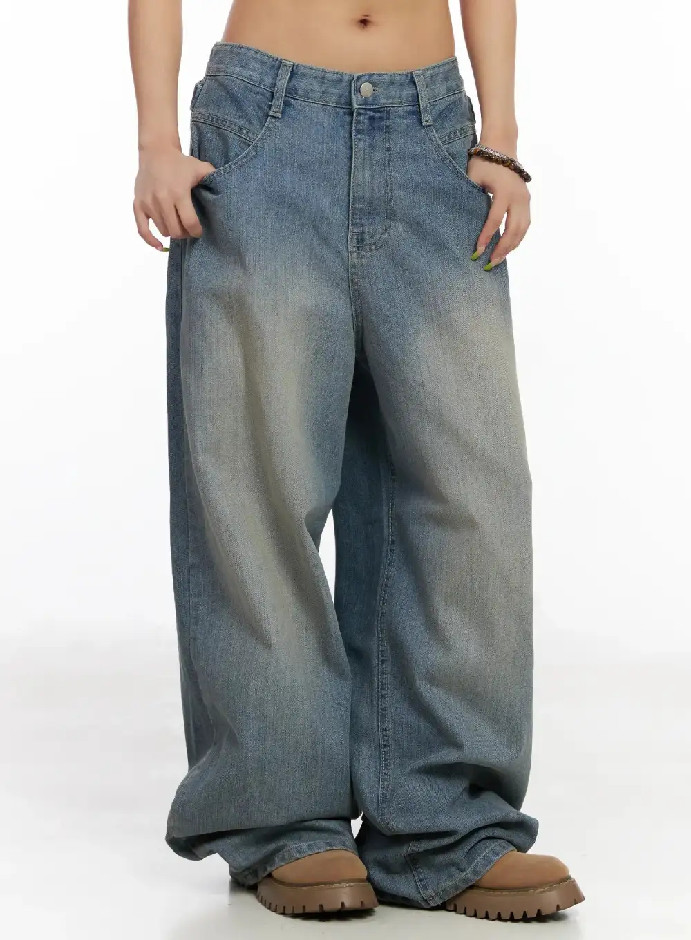 Cotton Low-Rise Baggy Jeans