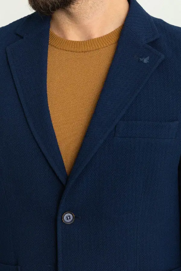Slim Fit Woven Dark Blazer