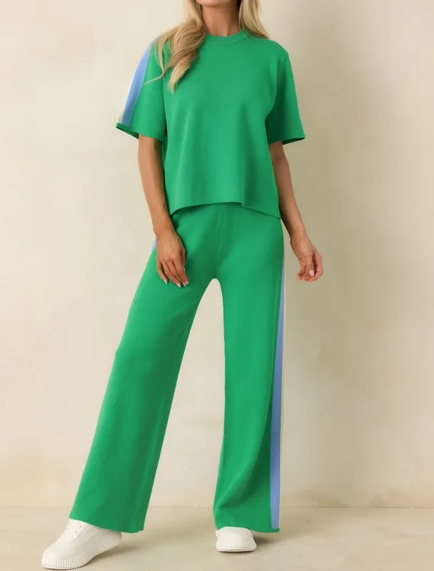 Green Multi Stripe Knit Top