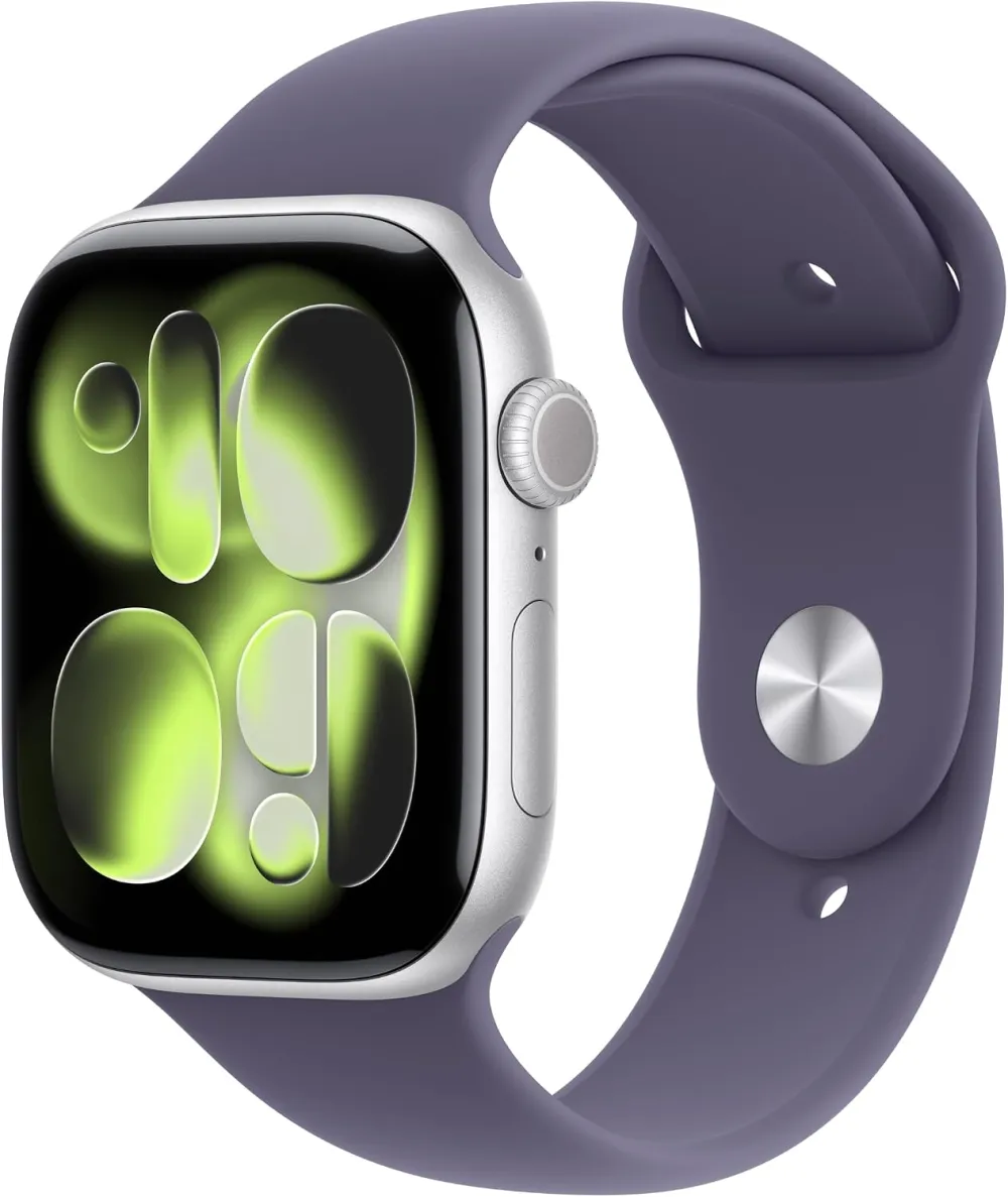 Apple Watch Series 11 [GPS 42mm] Smartwatch with Jet Black Aluminum Case with Black Sport Band - S/M. Sleep Score, Fitness Tracker, Health Monitoring, Always-On Display, Water Resistant
