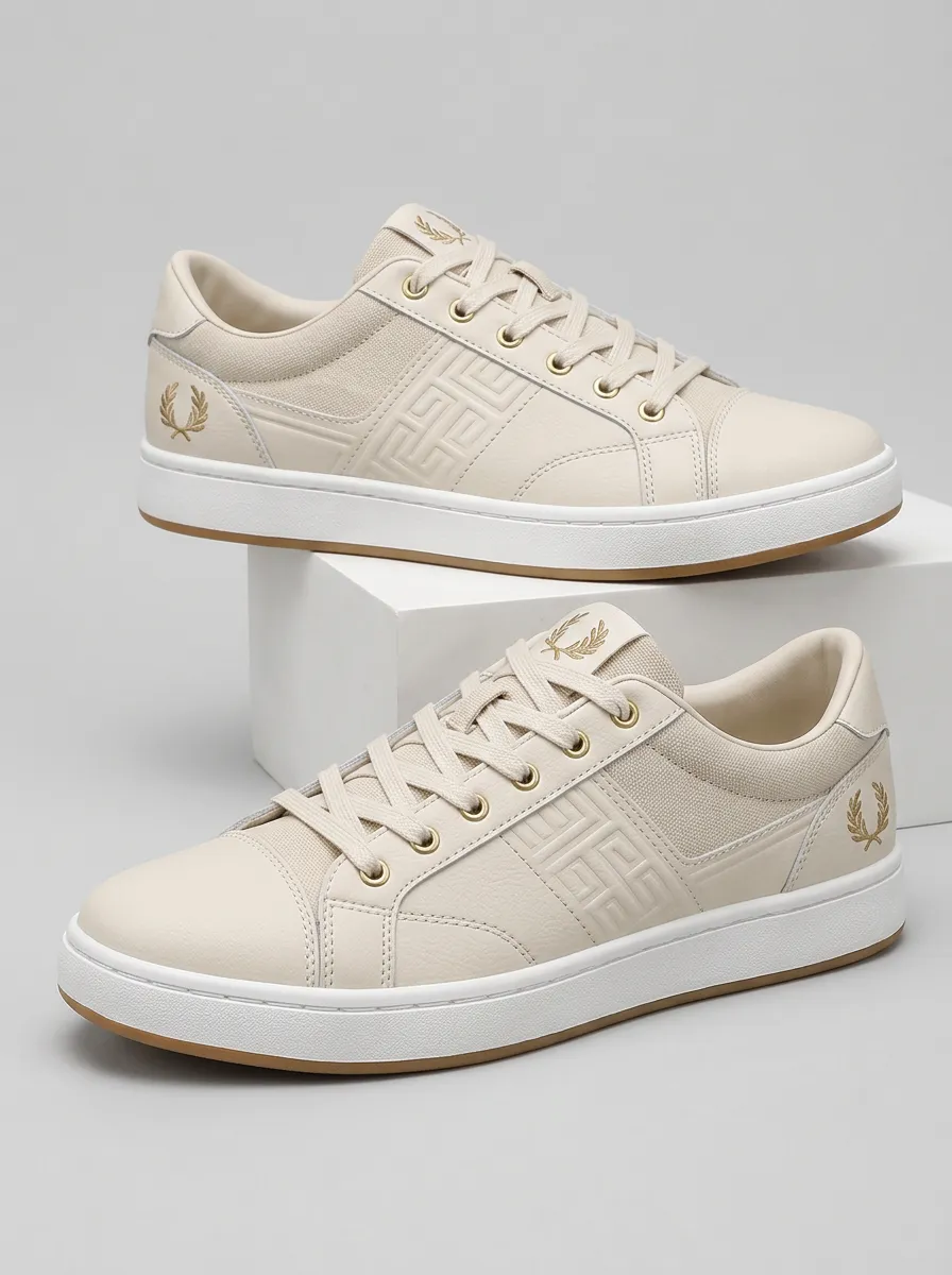 Men's Geometric Pattern Wreath Graphic Skate Shoes