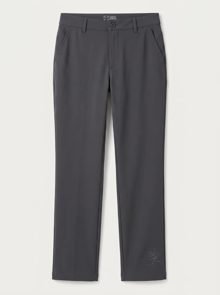 Women's Modern Weekend Leaf Pattern Printed Mid Rise Straight Leg Pants