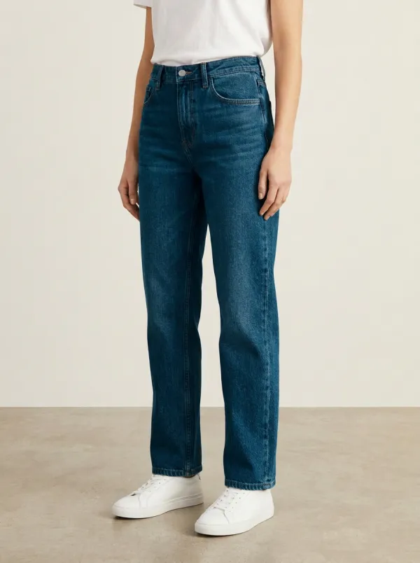 Straight-Leg High-Rise Denim Casual Denim Jeans