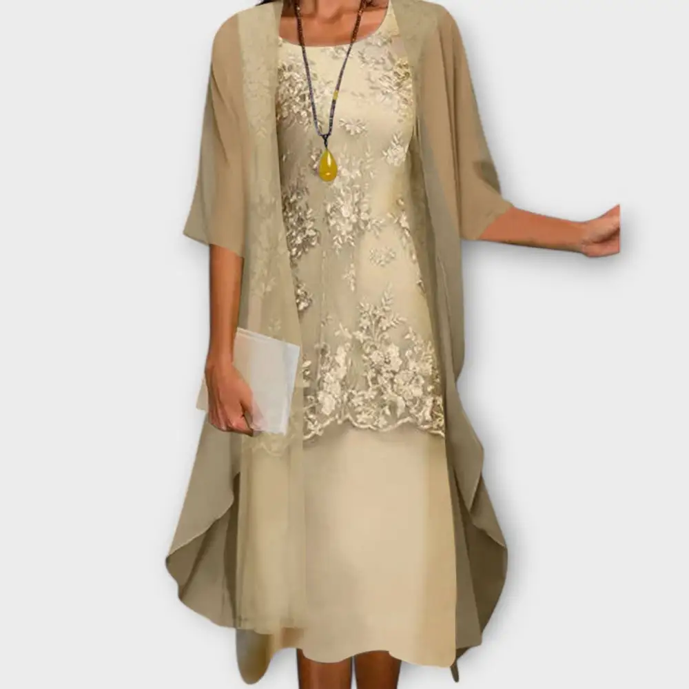 Lace Chiffon Two Piece Set