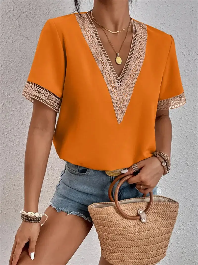 Lace V Neck Top