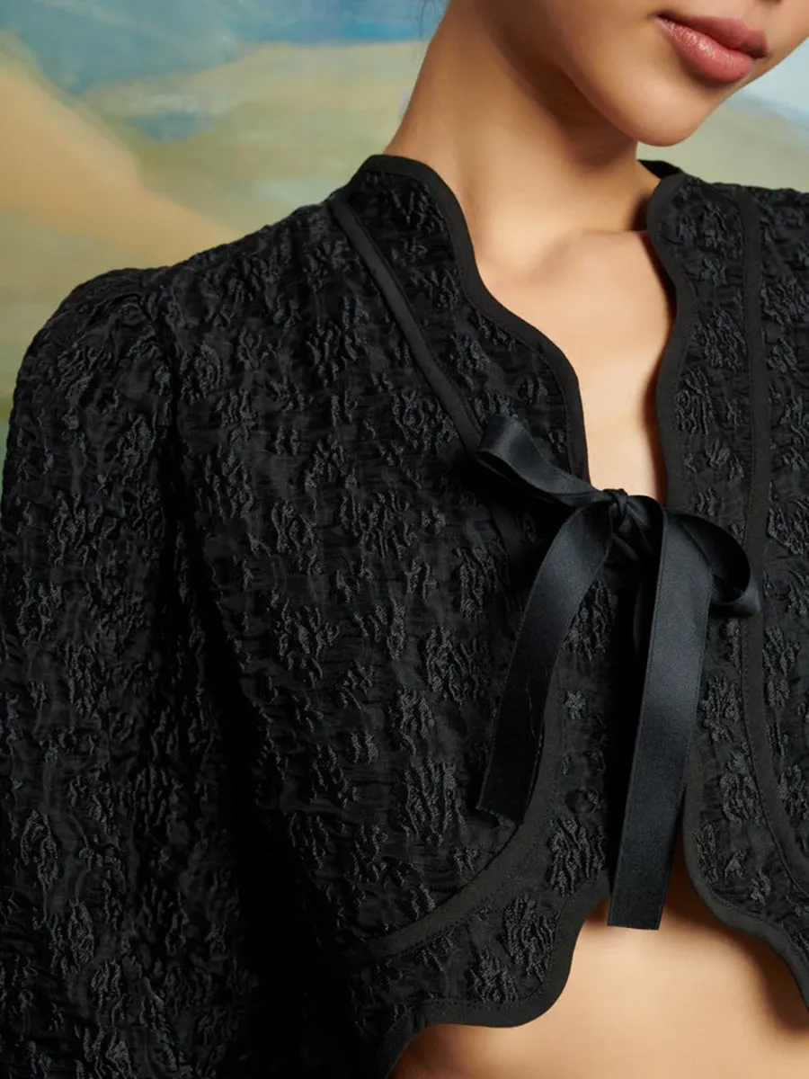 Casual Jacquard Regular Bolero