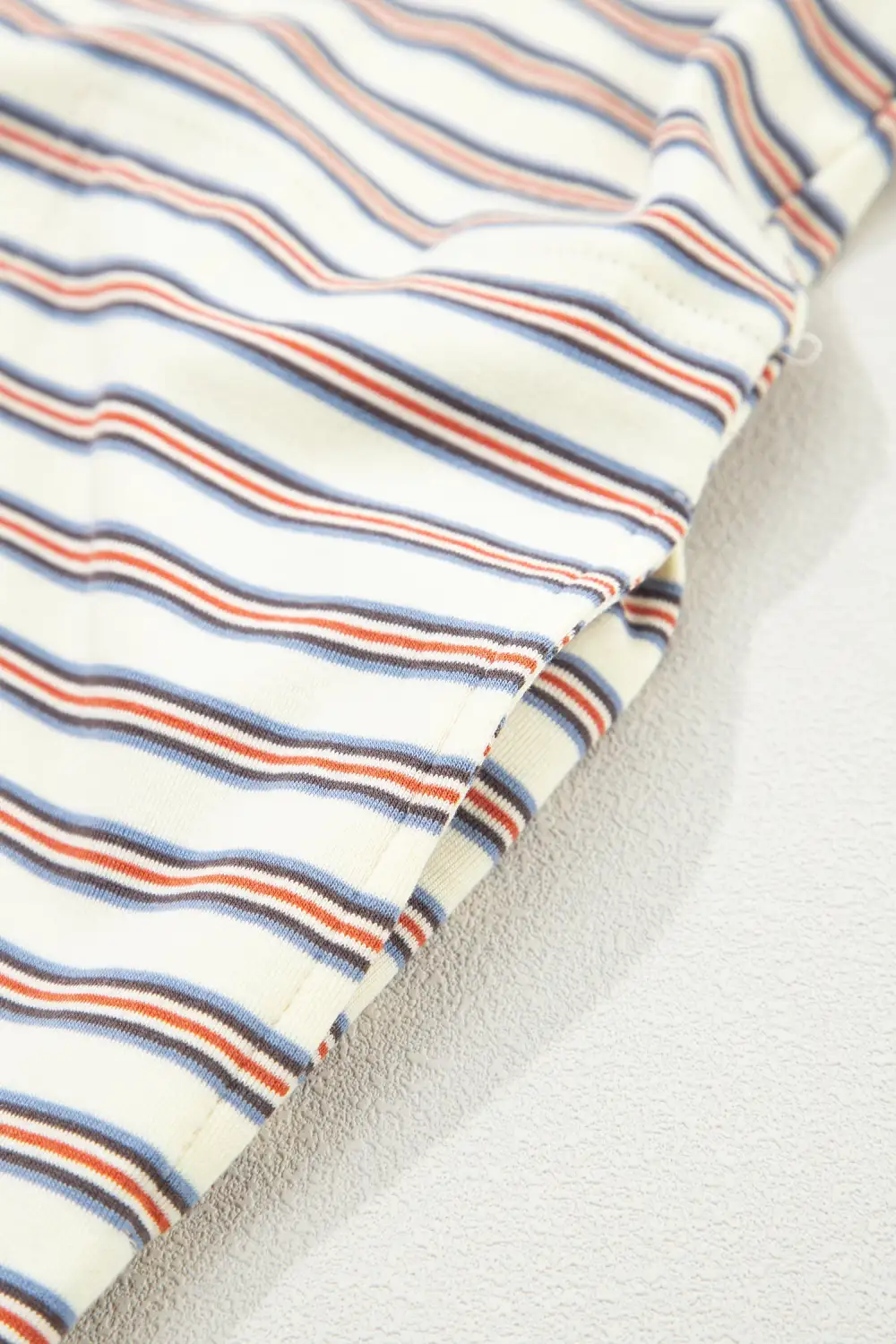 Drape Striped Drop Shoulder Mini Dress