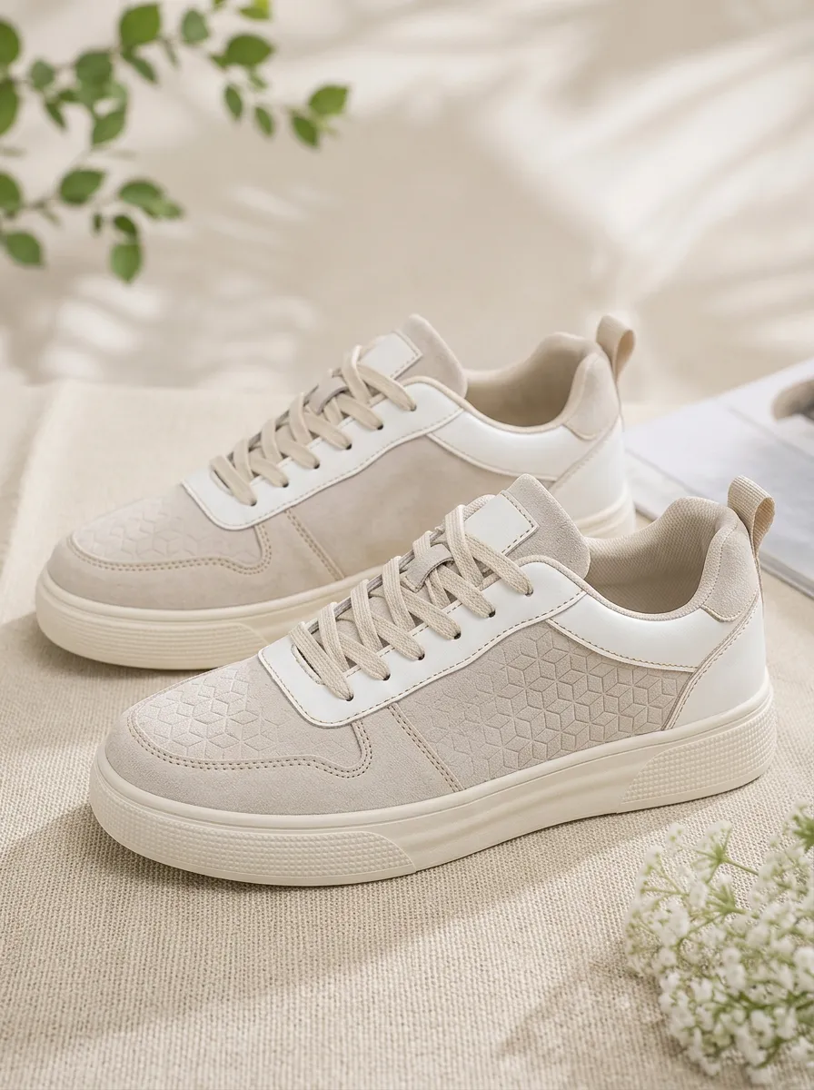 Men's Minimalist Geometric Pattern Printed Sneakers