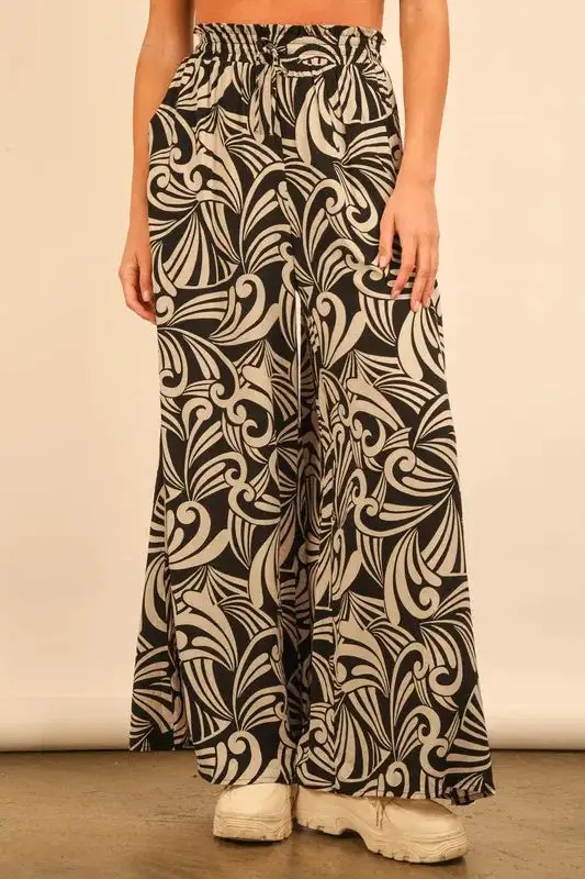 Printed Wide Leg Pants