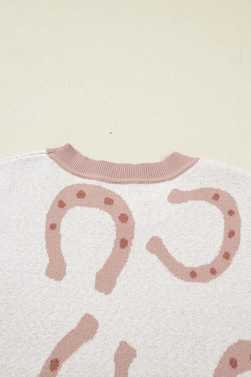 Beige Horse Shoe Print Tee