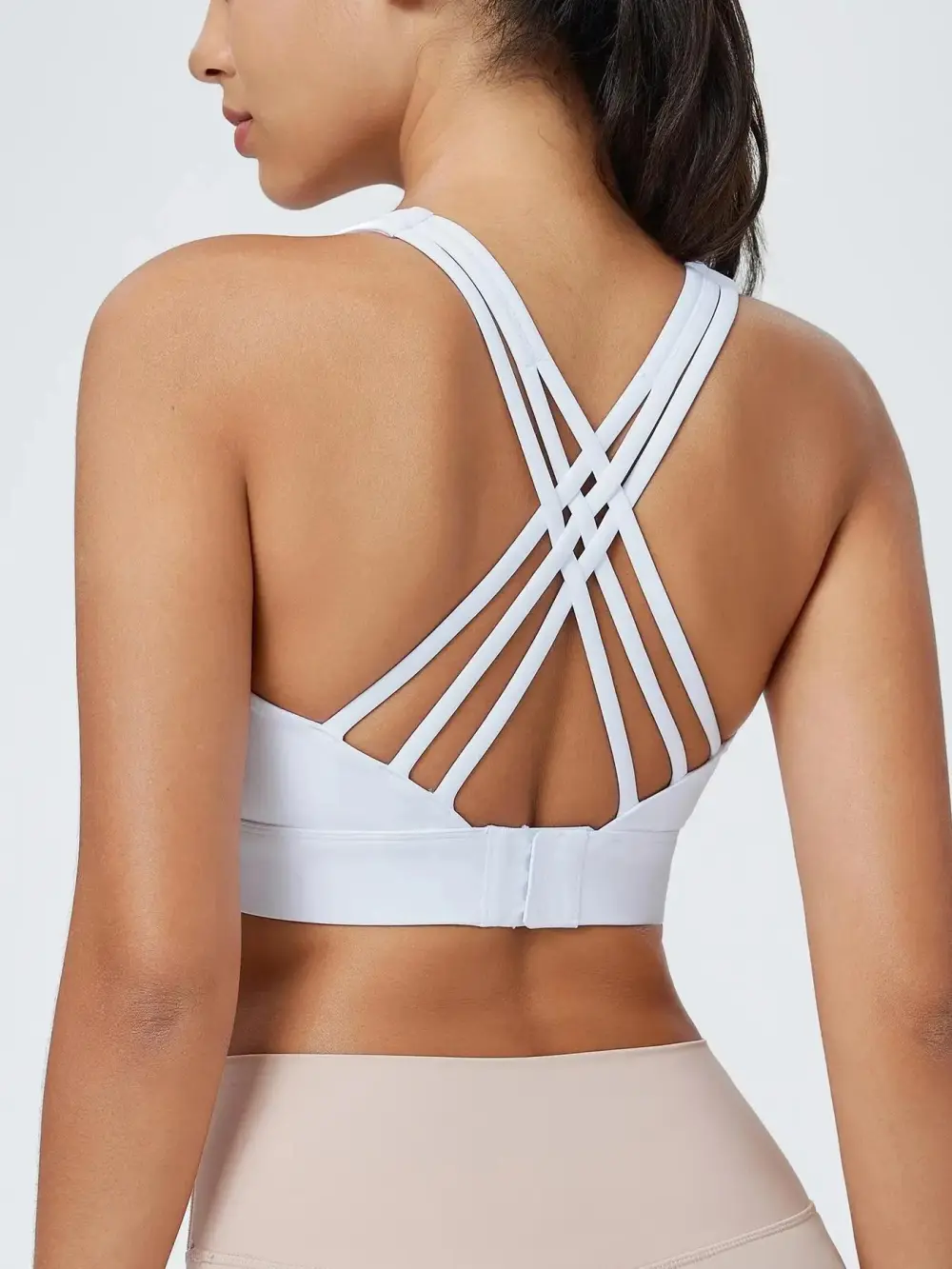 Women's Sport Bras 3 Row Adjustable Hook-eye Closure Criss-Cross Back Workout Bras