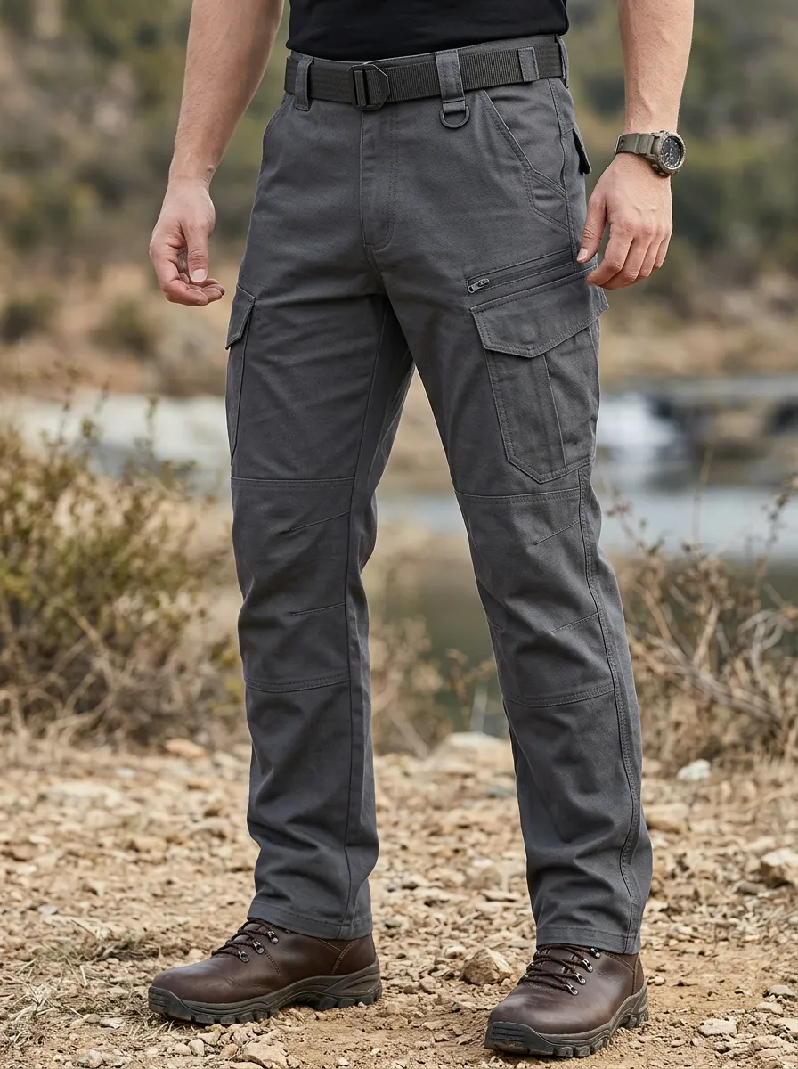 Men's Active Pocketed Multi-Pocket Cargo Pants