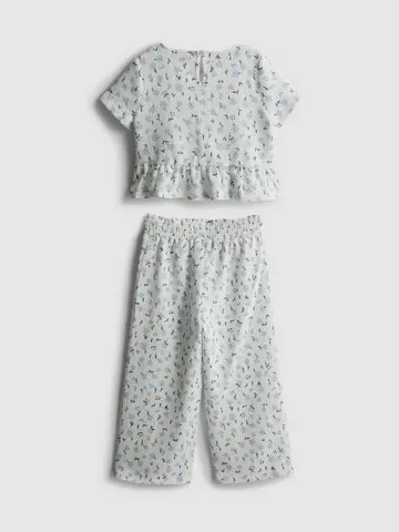 1.5-8yrs | Crinkle Peplum Top and Trousers Set
