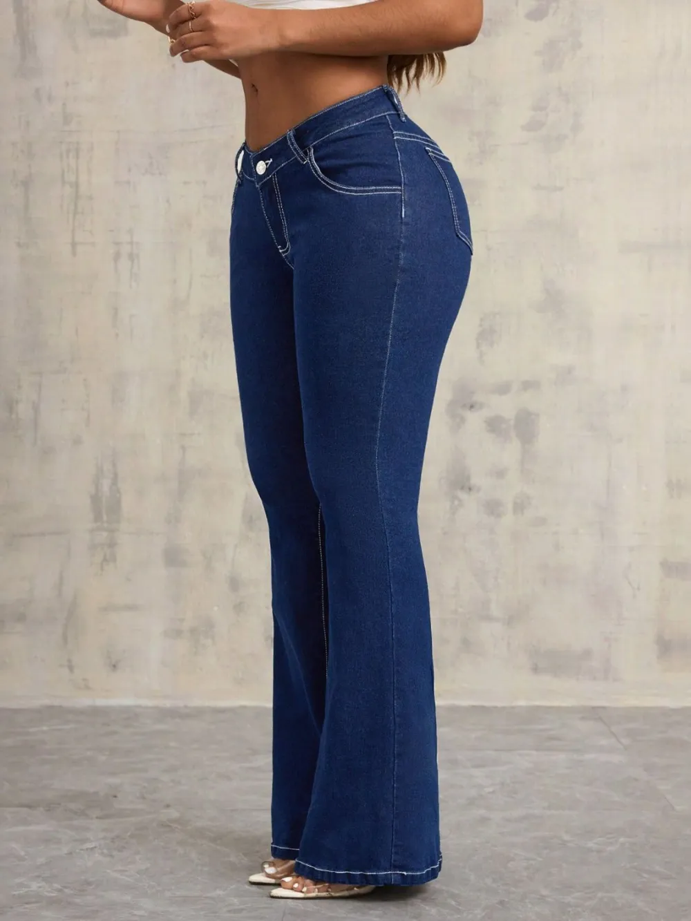Flared Jeans Pocket Denim